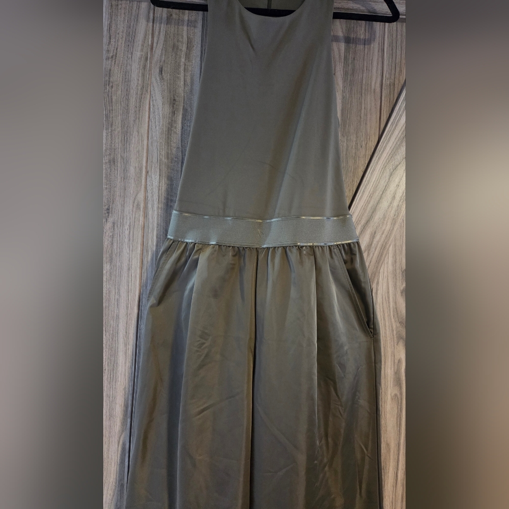 Victoria's Secret Olive Green Lux Glossy Sport Wide-Leg Jumpsuit - Picture 7 of 16